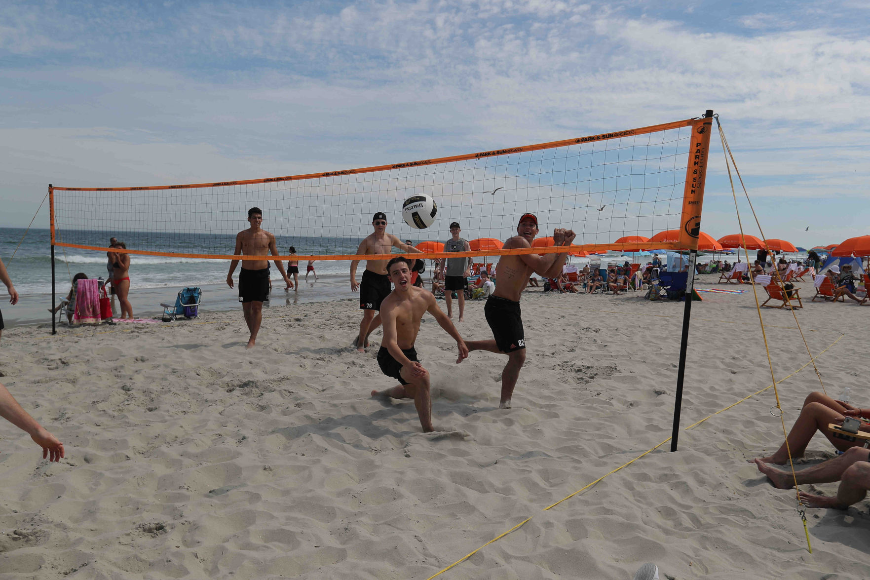 Philadelphia Flyers prospects sign autographs and play volleyball